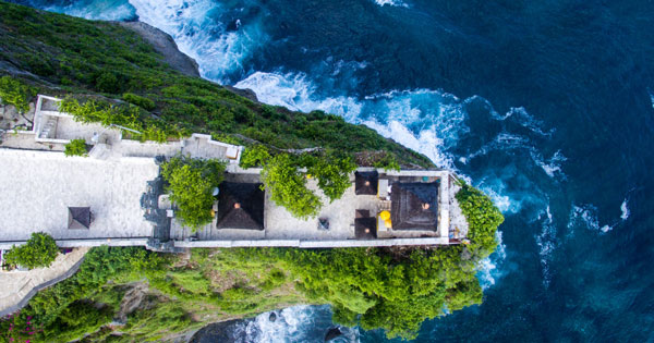 Uluwatu Temple Bali Aerial View