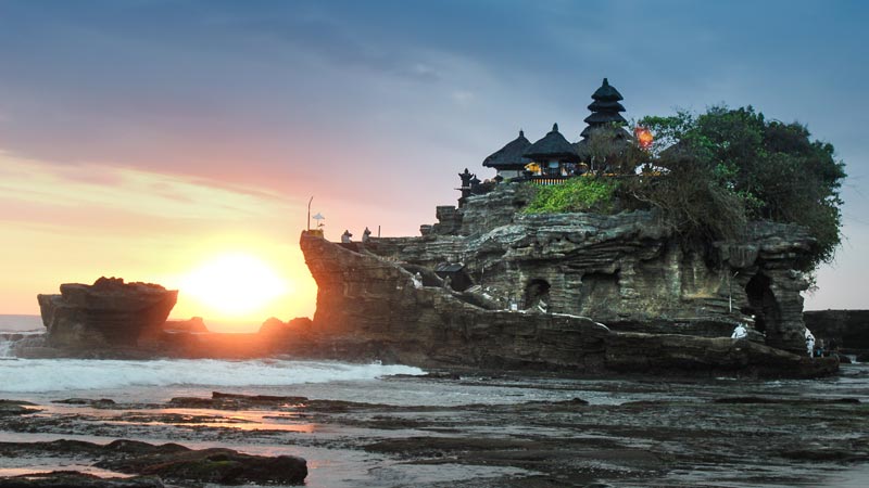 View of Tanah Lot Temple from a distance