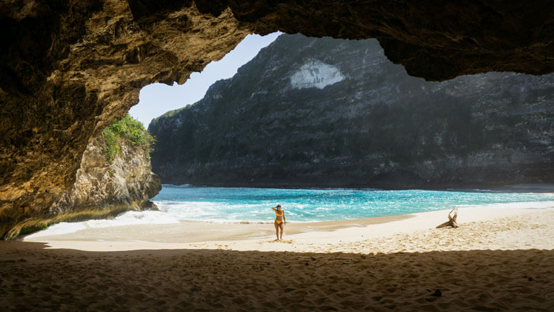 Deserted beach in Bali during low season