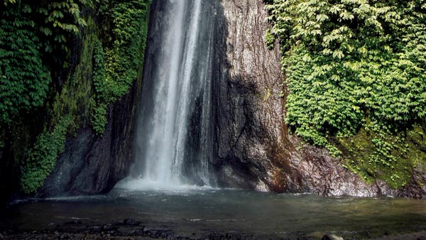 Scenic view of Munduk Waterfall in Buleleng, Bali