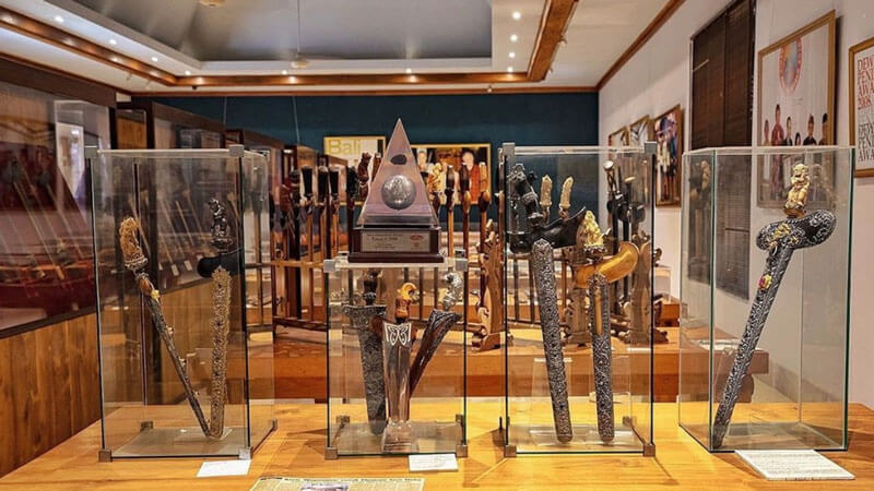 Assortment of traditional Kris daggers on display at Neka Museum