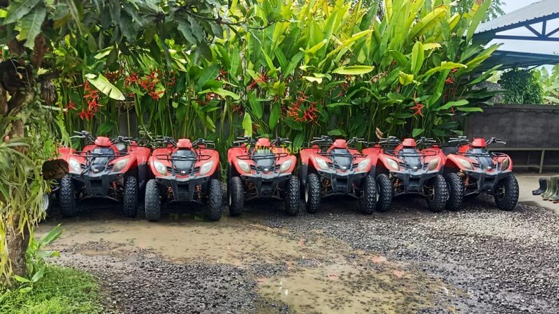 Single and tandem ATVs available for solo and paired adventurers in Bali.