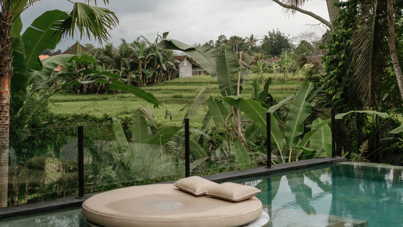 Ubud family friendly eco resort overlooking rice terraces