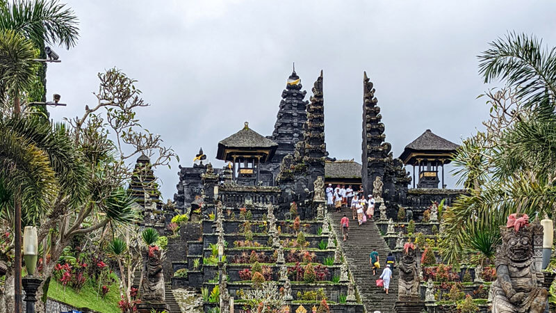 Panoramic view of the lush landscapes surrounding Besakih Temple