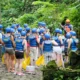 Sobek Ayung rafting group in full gear during pre-trip safety briefing in jungle setting