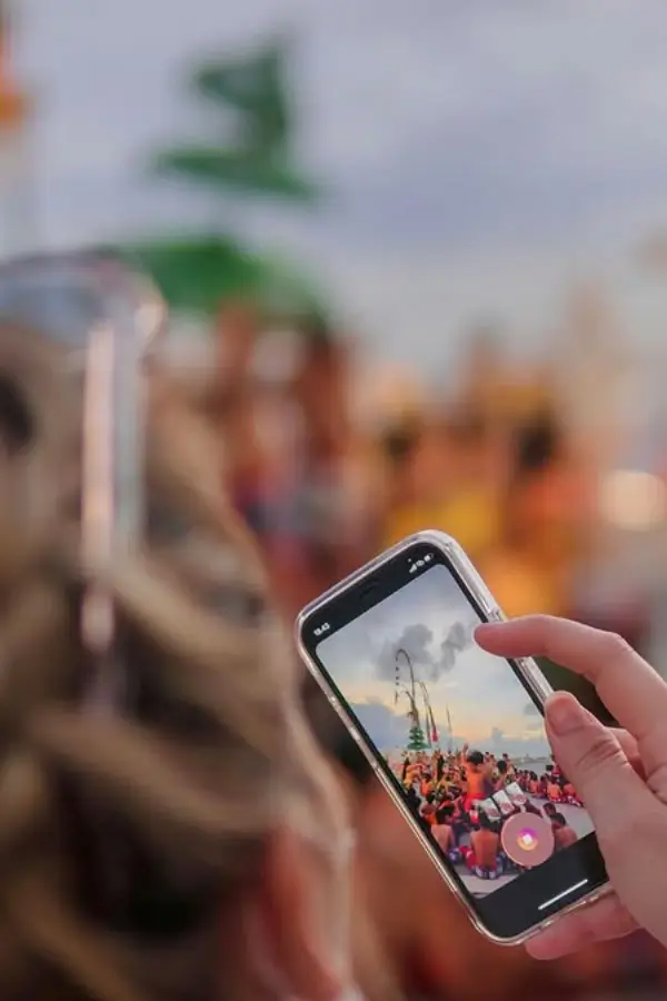Phone view showing unassigned General Admission rows at the Melasti amphitheater
