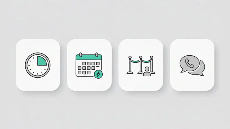 Same-day redemption window and availability icons