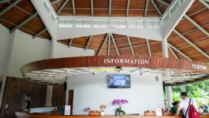 Monkey Forest Ubud ticket counter at the entrance, where visitors buy on-site tickets.