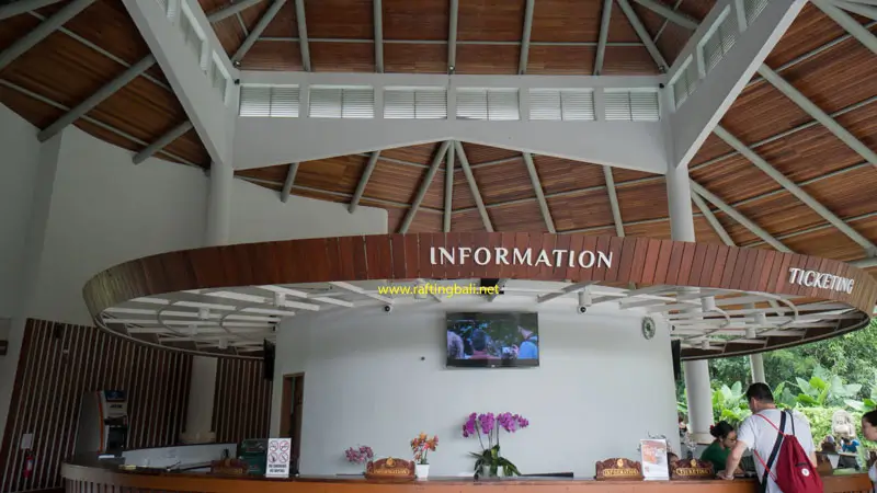 Official ticket counter before the main gate at Monkey Forest Ubud for on-site entry tickets