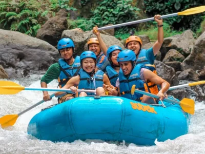 Sobek Rafting Ayung Ubud group during the trip