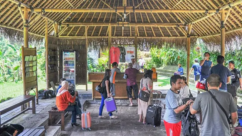 Check-in and waiting area before rafting