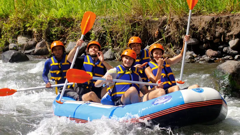 Group enjoying Avataar Rafting Telaga Waja on the river