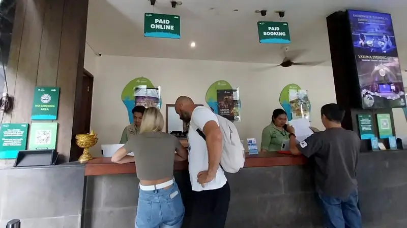 Paid booking counter for Bali Safari and Marine Park tickets