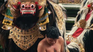 Traditional Barong character during a Balinese dance performance