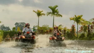 Guests riding ATVs at Kuber Bali Adventure in Payangan